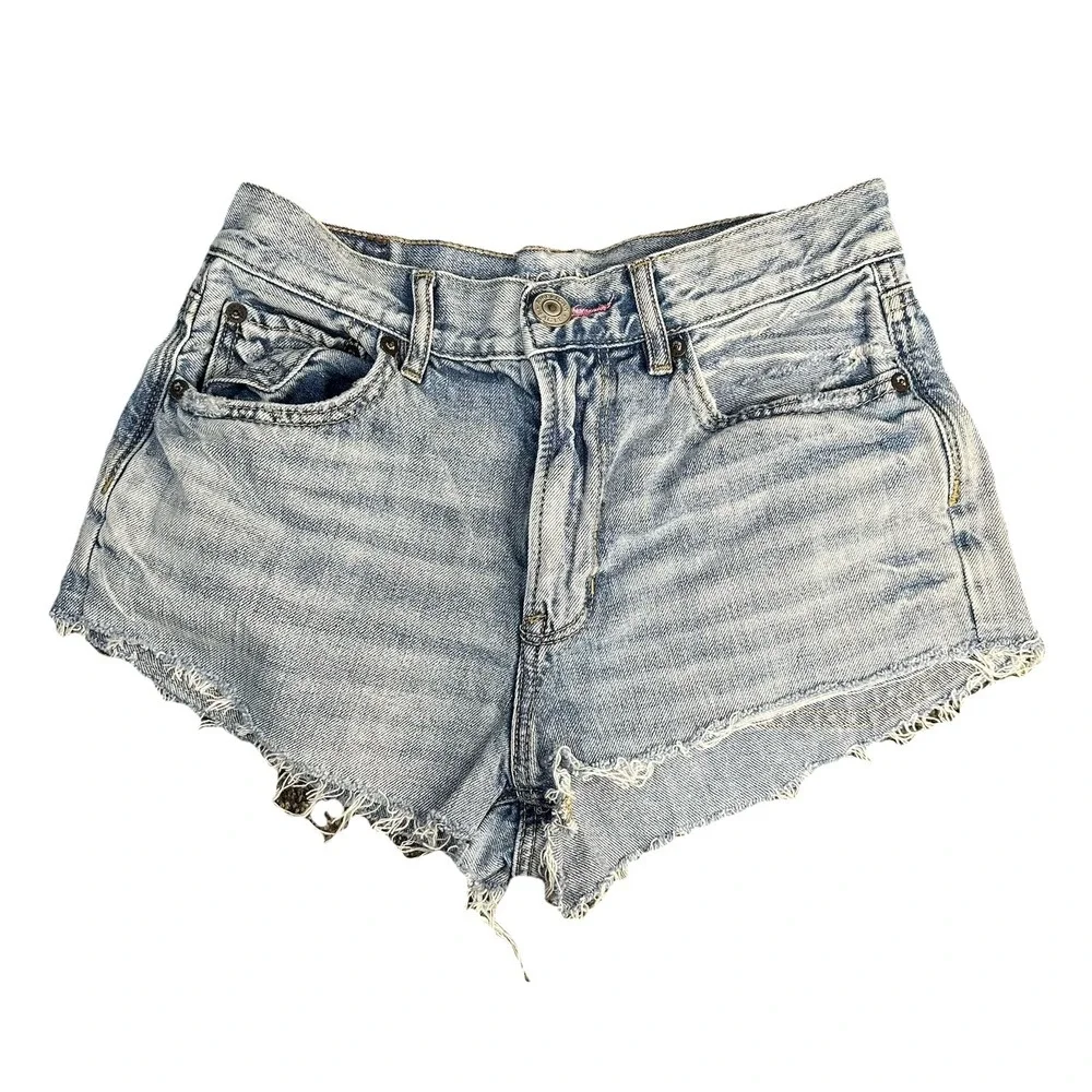 American Eagle Pride‎ Rainbow Jean Shorts Womens Size 0 cutoff shorts denim